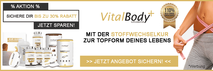 21 Tage Stoffwechselkur VitalBodyPLUS Komplettpaket 21 Tage Stoffwechselkur VitalBodyPLUS Komplettpaket
