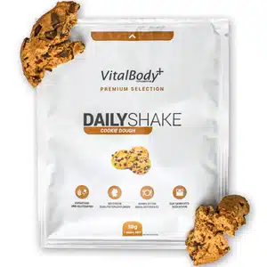Vitalbody+ DailyShake Cookie Dough – Eiweißshake mit Keksteig-Geschmack für Diät, Fitness und gesunde Ernährung.